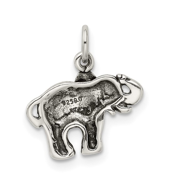 Sterling Silver Antique Elephant Charm - Picture 3 of 4
